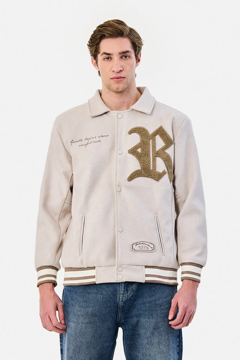 Snitch  Beige Embroidered Jacket for Men | Best Price UAE